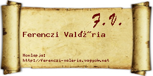 Ferenczi Valéria névjegykártya